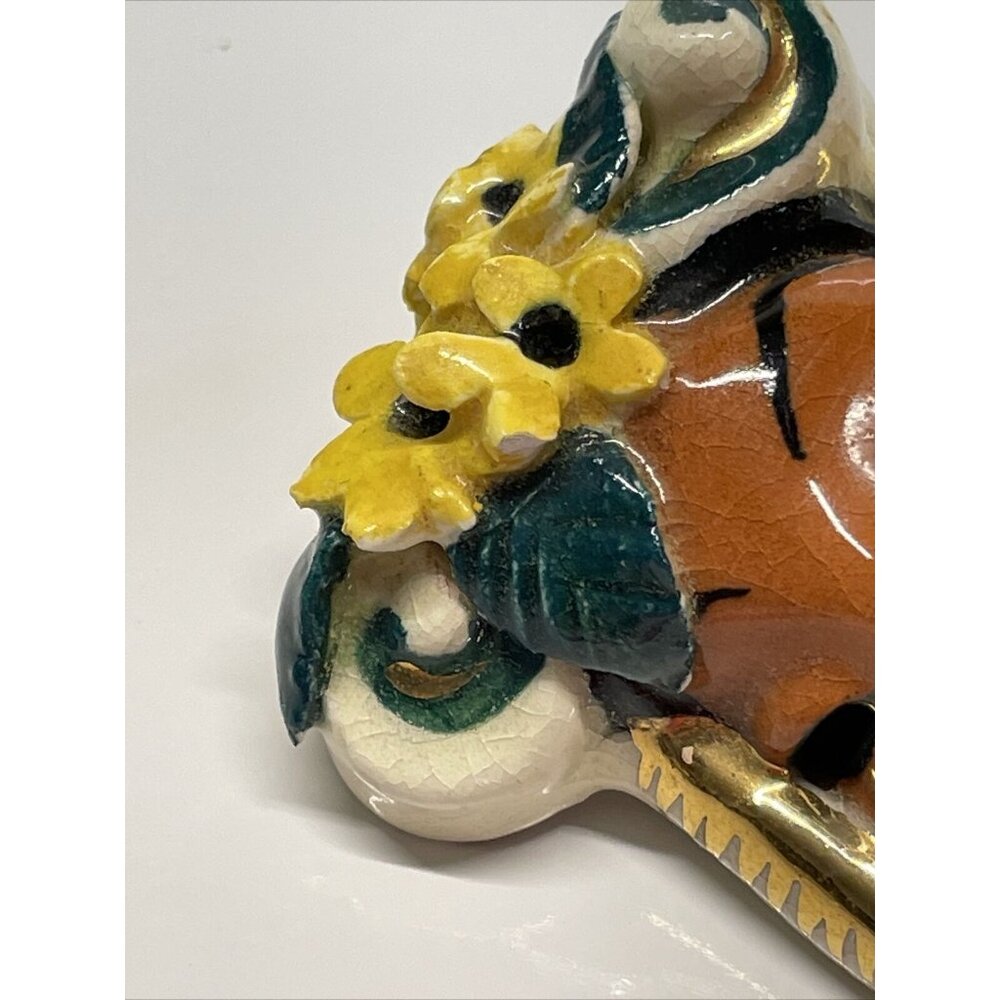 RARE Vintage Copo De Oro 1940s Porcelain Lady's Head Brooch Lin Sticker Read B10 - Picture 14 of 15
